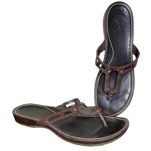 TIMBERLAND Brown Leather Thong Chain‎ Detail  Sandals Size 8